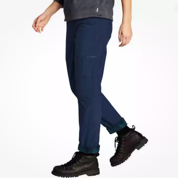 NWT Eddie Bauer Women's Fleece-Lined Pull-On Pants, Blue 10 New - Picture 2 of 16
